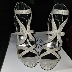 Steve Madden Maree Metallic Sandal -  Medium Grey